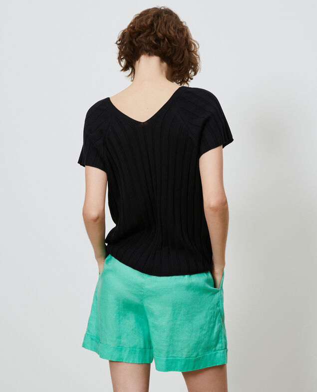 3D rib knit jumper Black beauty