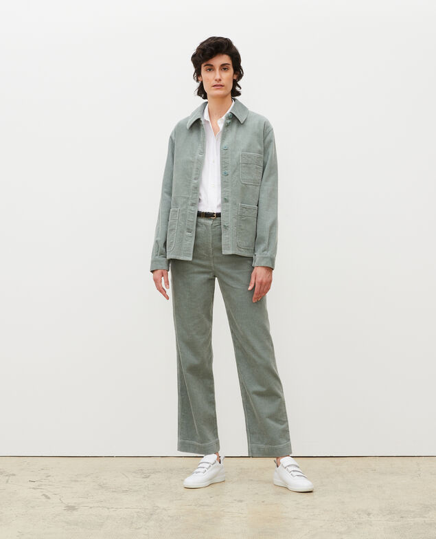  Corduroy work jacket Chinois green