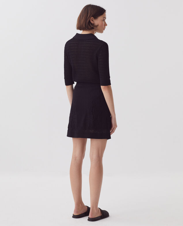 Floral crochet mini skirt H091 black beauty