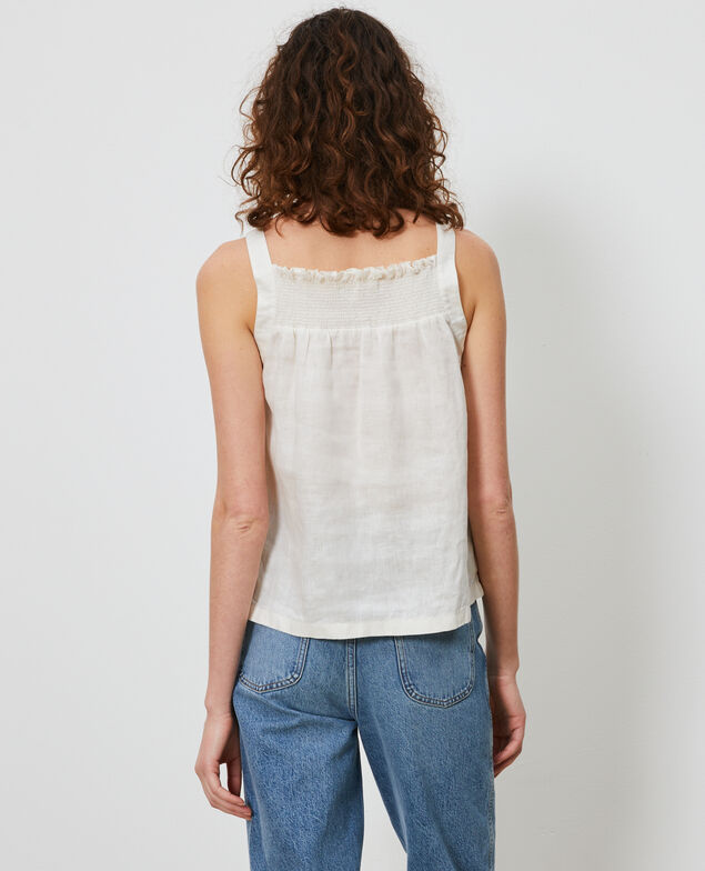 Strappy linen top Gardenia