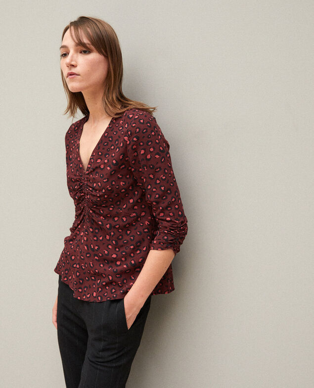 Frilly blouse Brown