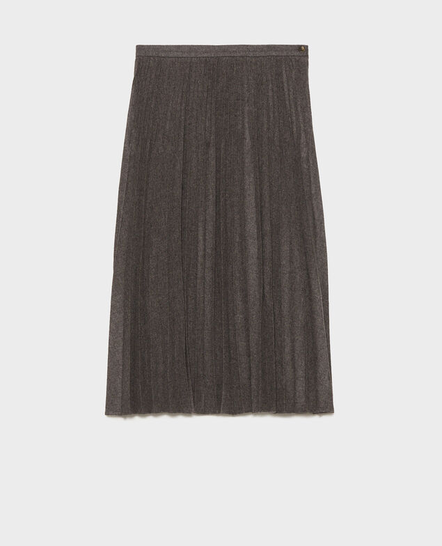 Pleated wool skirt Medium grey melange