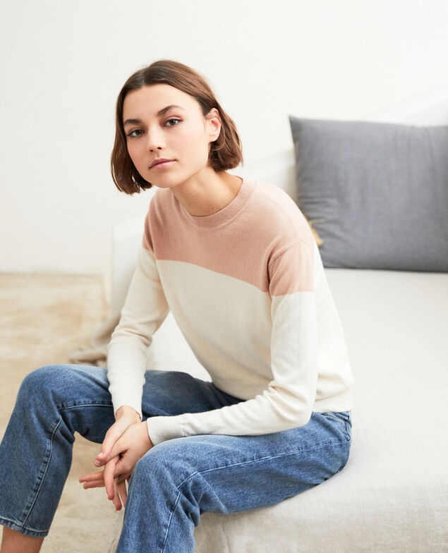 Two-tone jumper Pink beige