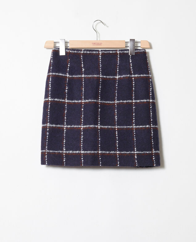 Straight skirt Navy checks