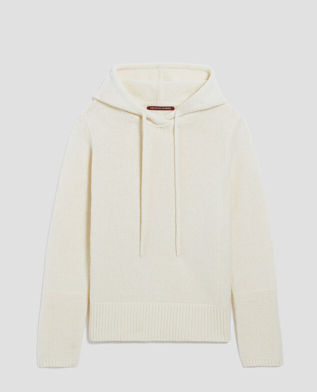 Wool hoodie I010 glass green beige