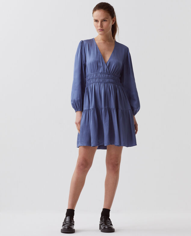 Floaty mini dress I640 gray blue