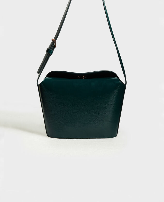  Leather handbag with short shoulder strap Rain forest