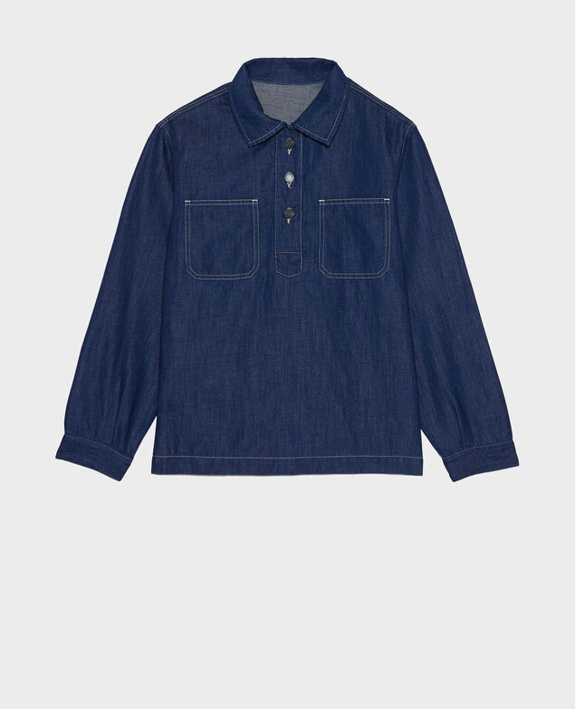 Cotton and linen tunic Indigo