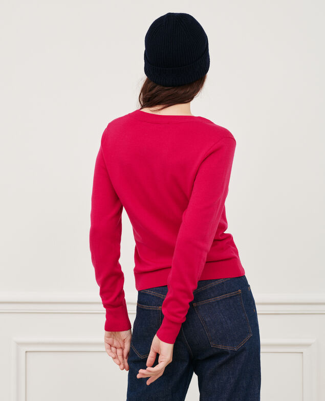 Round neck merino wool jumper 6018c persian red