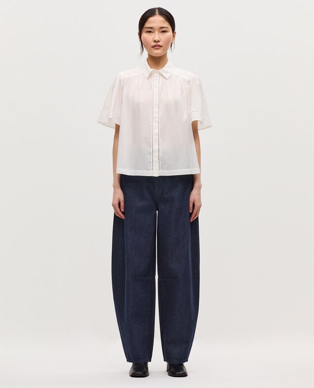 Cotton voile shirt H013 gardenia