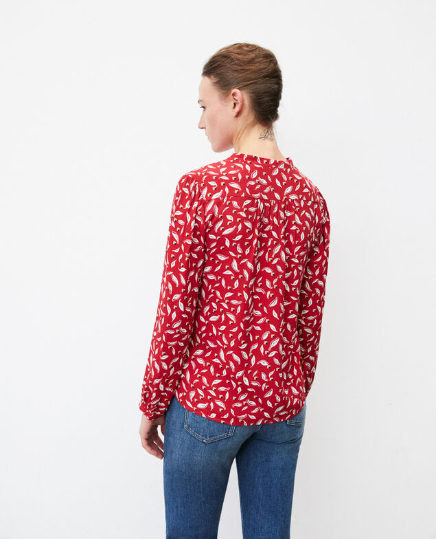 Henley blouse Earth red