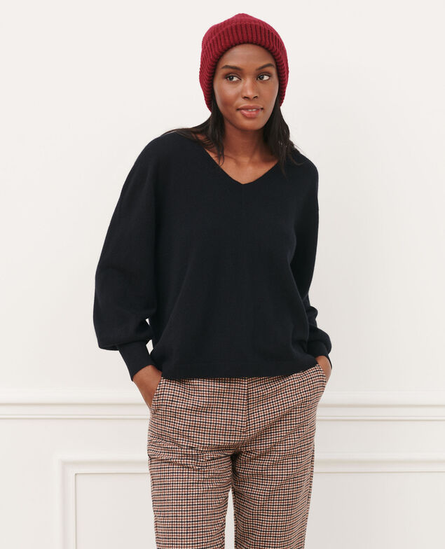 Loose cashmere 3D jumper Black beauty