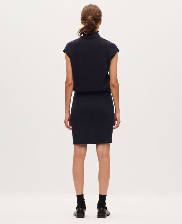 Merino wool mini skirt H695 night sky