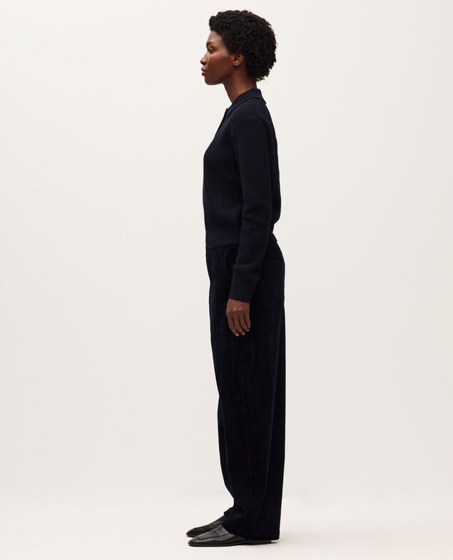 Barrel leg corduroy trousers U690 navy