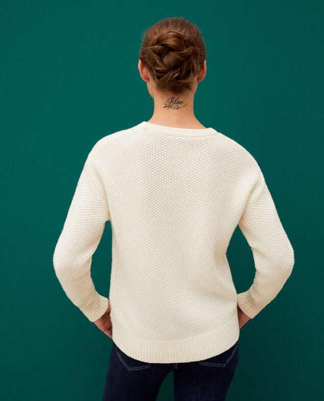 Jumper with cable stitch details White