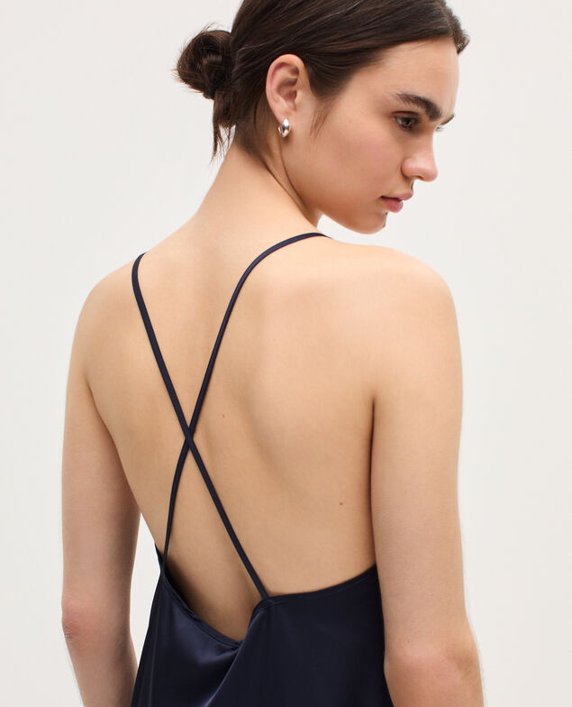Silky maxi slip dress H695 night sky