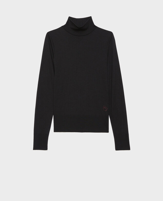 Fine rib knit jumper Black beauty