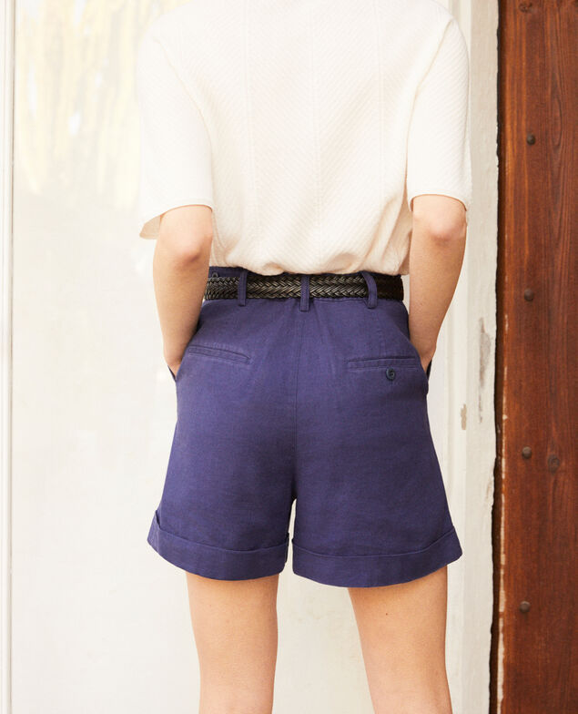 Linen blend bermuda shorts Sapphire navy