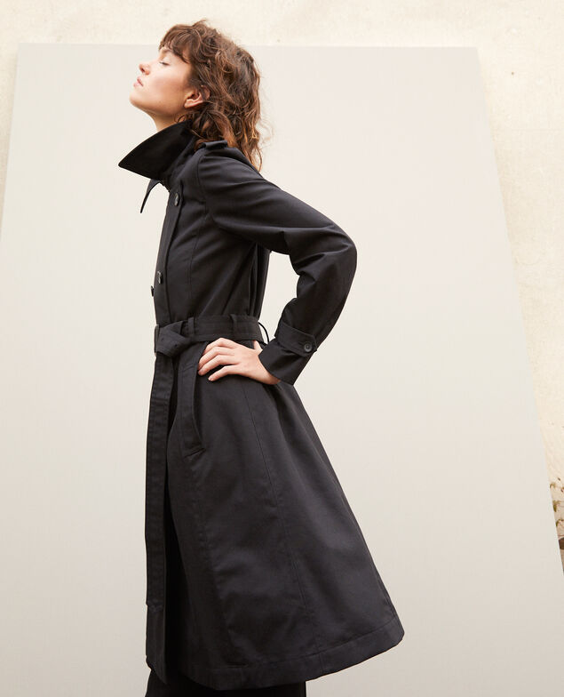 Mid-length trench coat Black
