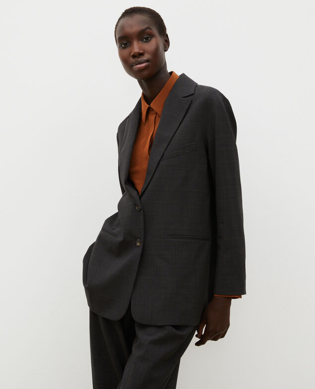 Prince of Wales wool boyfriend blazer Check-wool-pattern-tailoring
