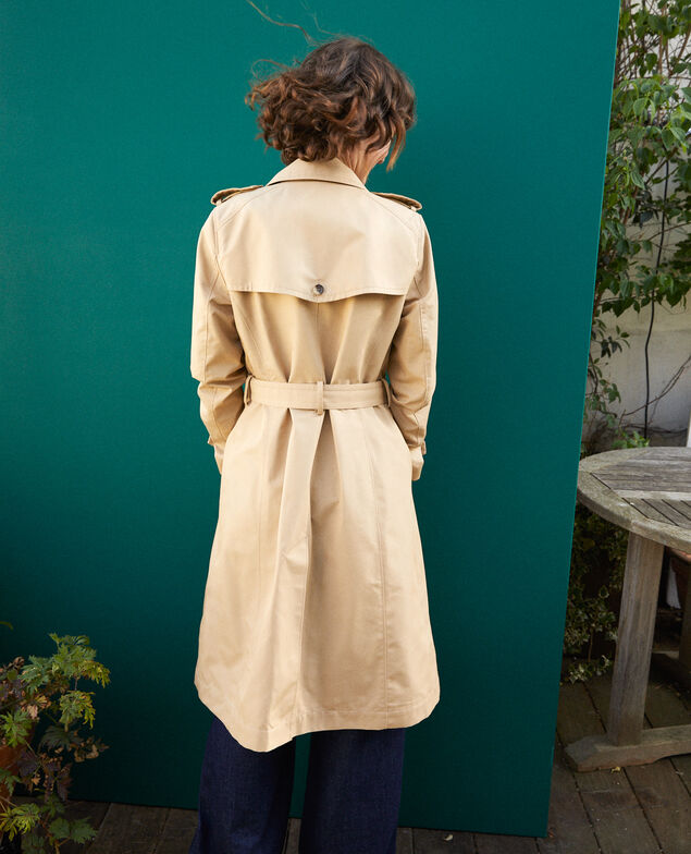 Mid-length trench coat Travertine