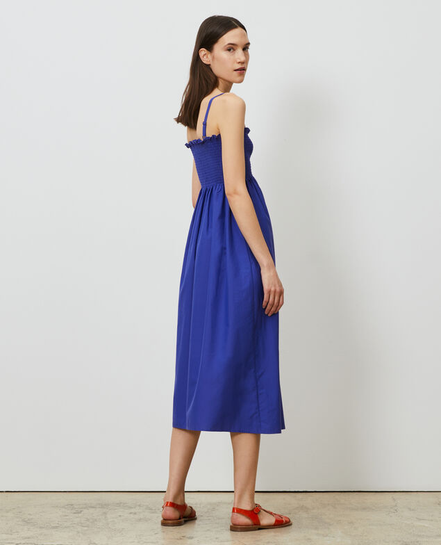 Cotton and silk maxi dress Royal blue