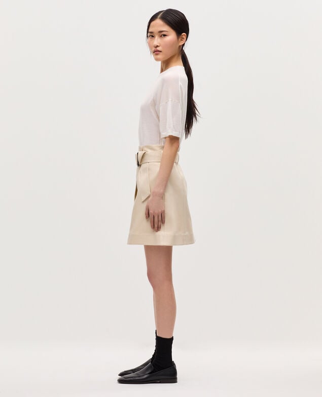 Wrapover mini skirt H013 gardenia