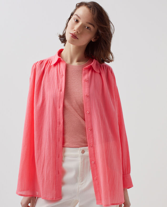 Pleated cotton blouse H110 lantana