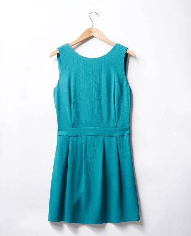 Dress with low-cut back Pacific green