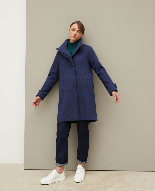 Coat with stand-up collar Peacoat
