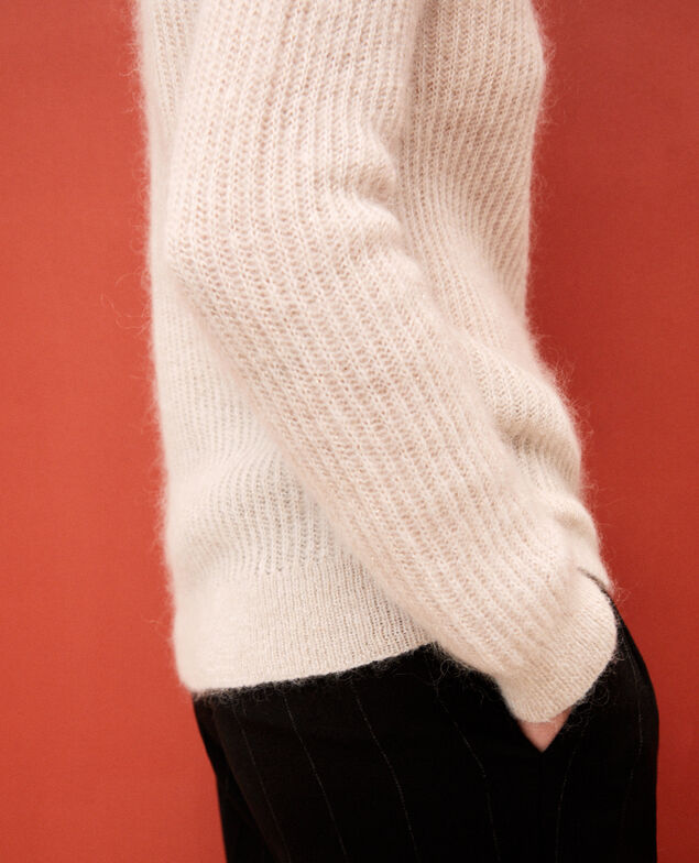 Jumper with mohair and lurex Silver gray/off white/lurex