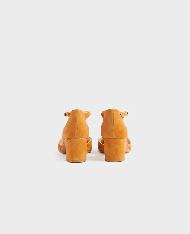 Suede T-bar heels Pumpkin spice