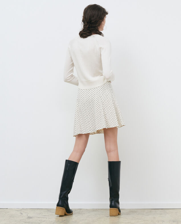 Short silk and cotton cardigan Gardenia