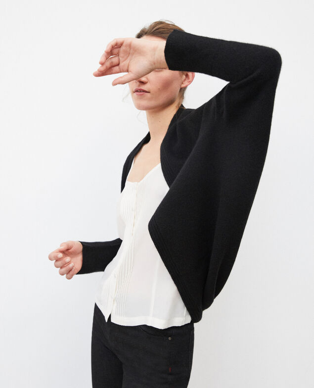 Cashmere blend bolero-style jumper Black