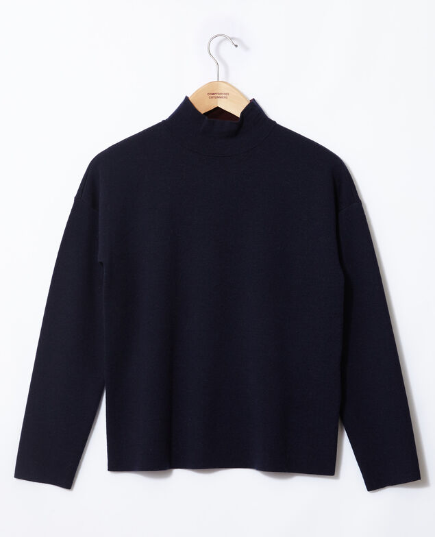 Double-sided merino wool jumper Blue