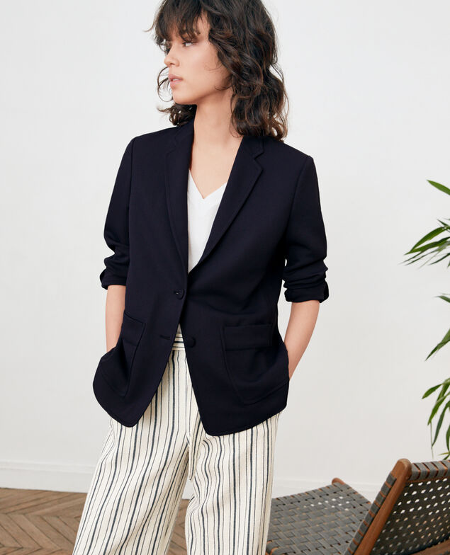 Crepe jacket Marine