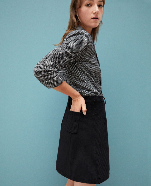 Ribbed corduroy skirt Black
