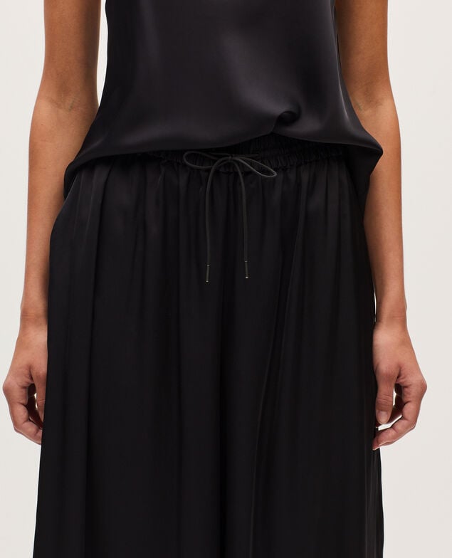 Wide silky trousers H091 black beauty