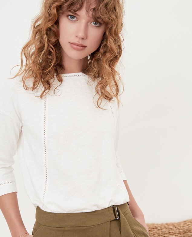 T-shirt with fancy details Blanc
