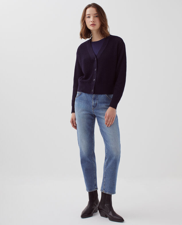 Long-sleeve cardigan H694 baritone blue