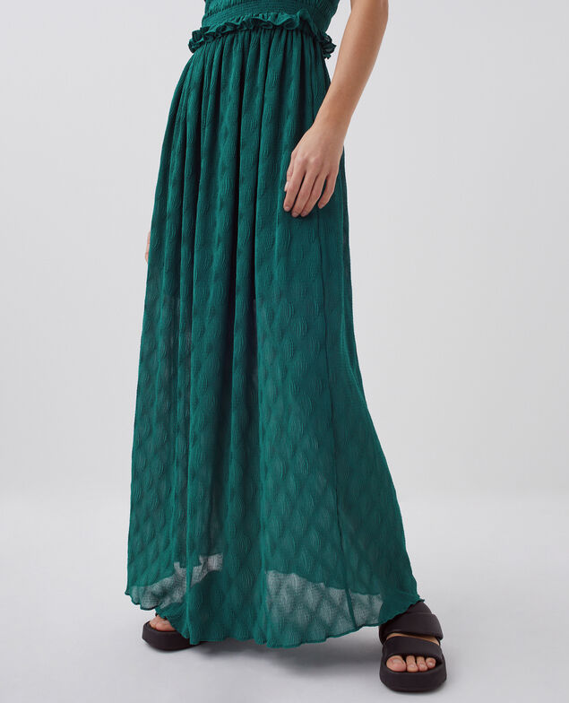 Silky smock maxi dress H644 spruced-up blue