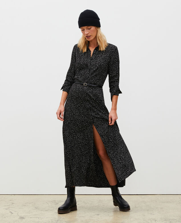Printed maxi dress Print constellation black