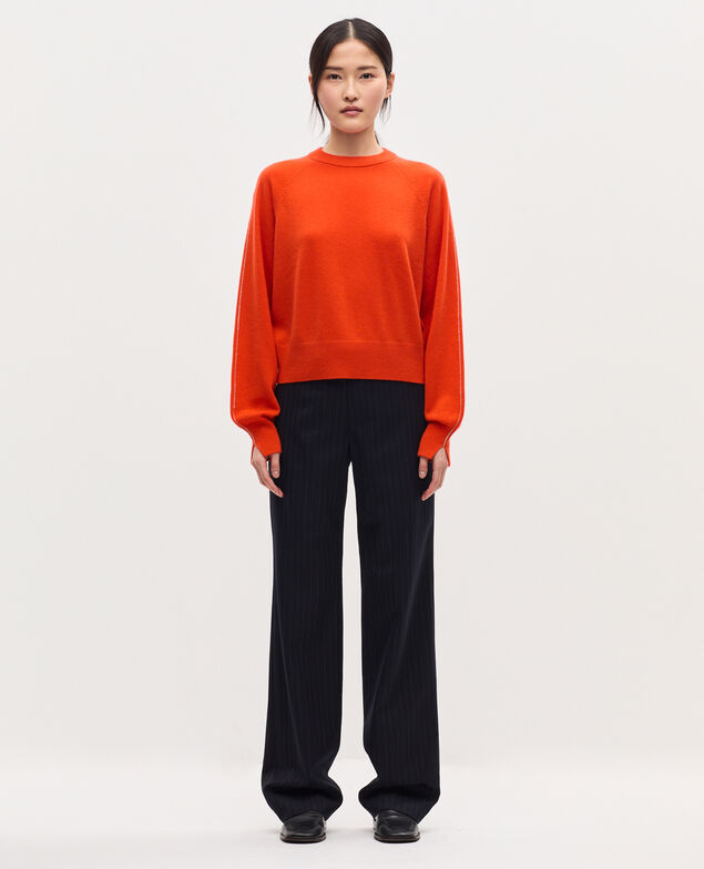 Round neck cashmere jumper K261 pumpkin st tan