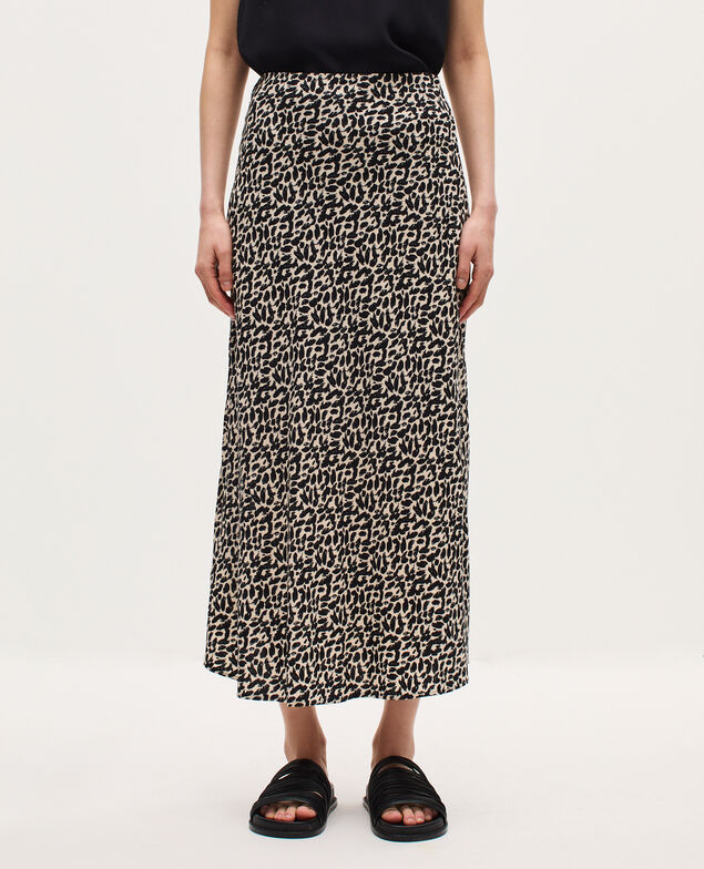 Silky midi skirt K010 leo ecru