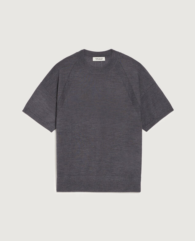 Merino wool and silk jumper K071 rabbit gray