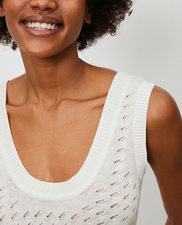 Cotton and linen vest Gardenia