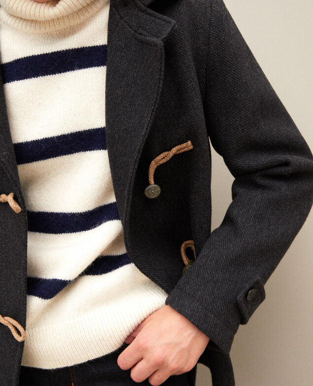 Short duffle coat Dark heather grey