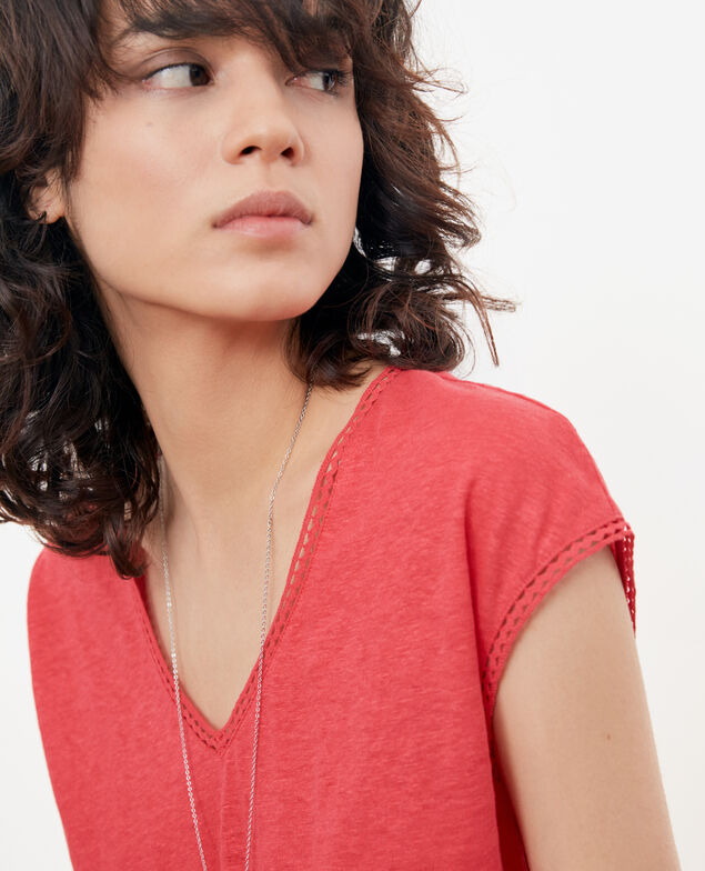 Linen T-shirt Ultra pink