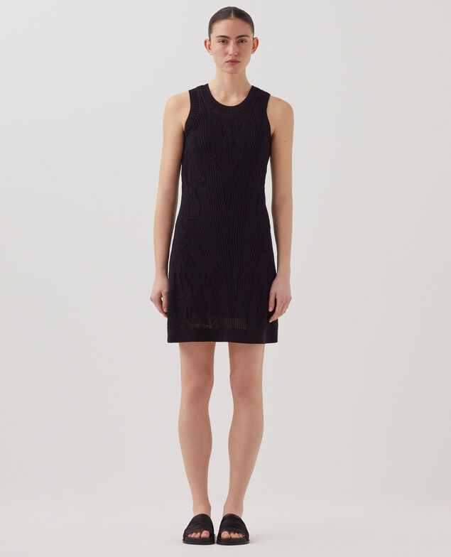 Floral crochet mini dress H091 black beauty