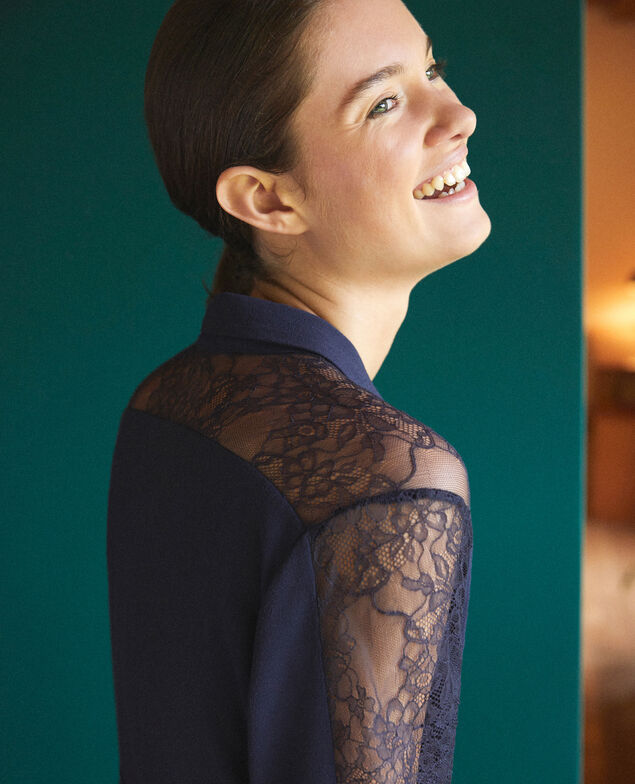 Dress with lace Blue